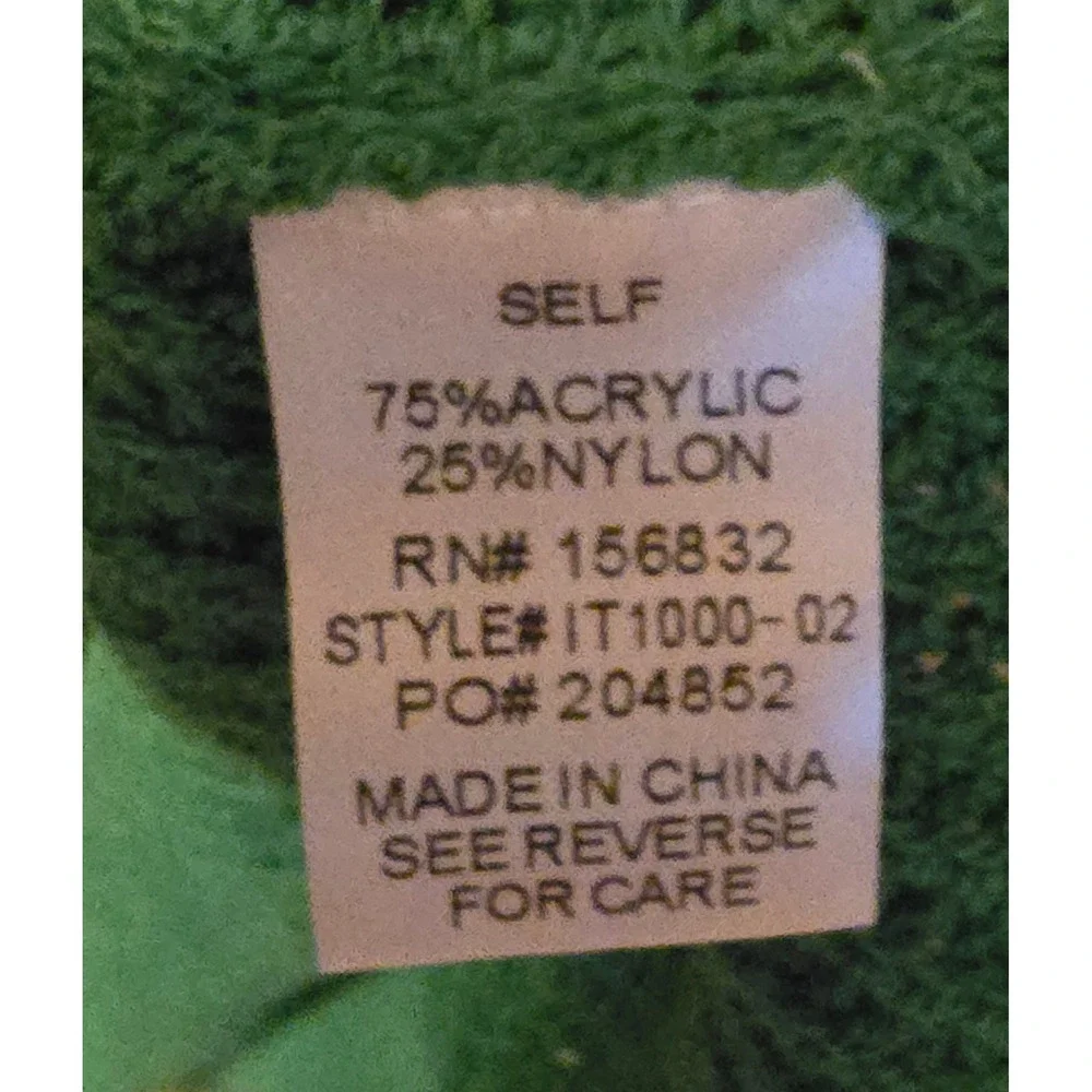 BIB! Women Green Knit Sweater Vest Crew Neck Chest Pocket IT1000-02 Medium NEW